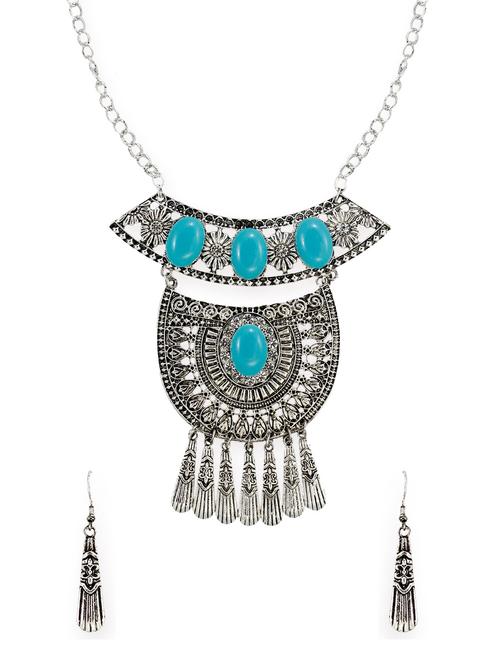 silver zinc necklaces and earring - 14506187 - Very Small Image - 1