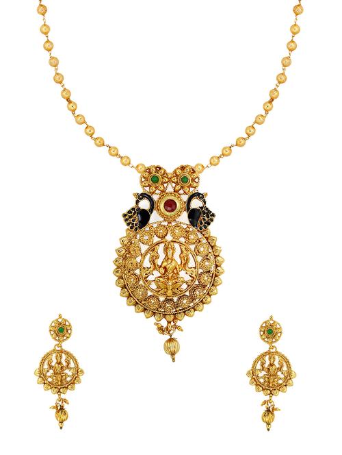 gold zinc necklaces and earring - 14506194 - Very Small Image - 1