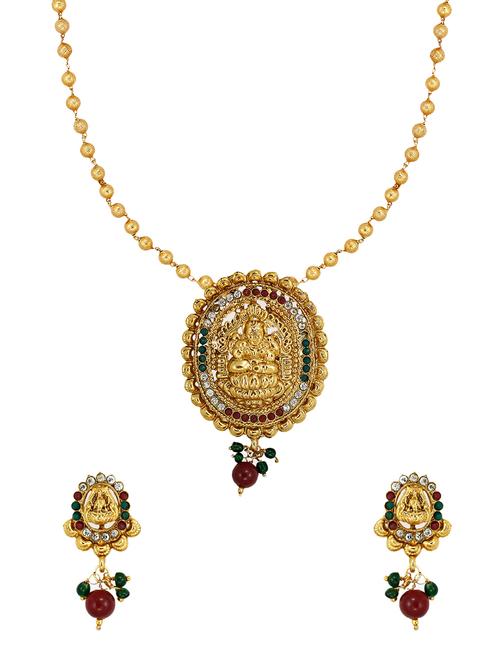 gold zinc necklaces and earring - 14506195 - Very Small Image - 1