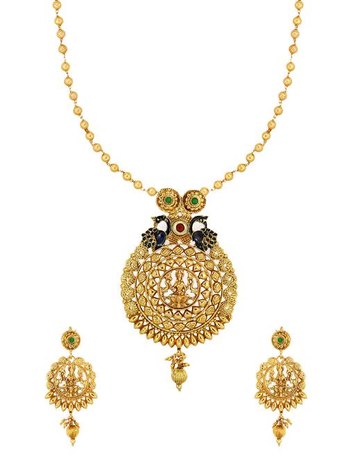 gold zinc necklaces and earring - 14506196 - Very Small Image - 1