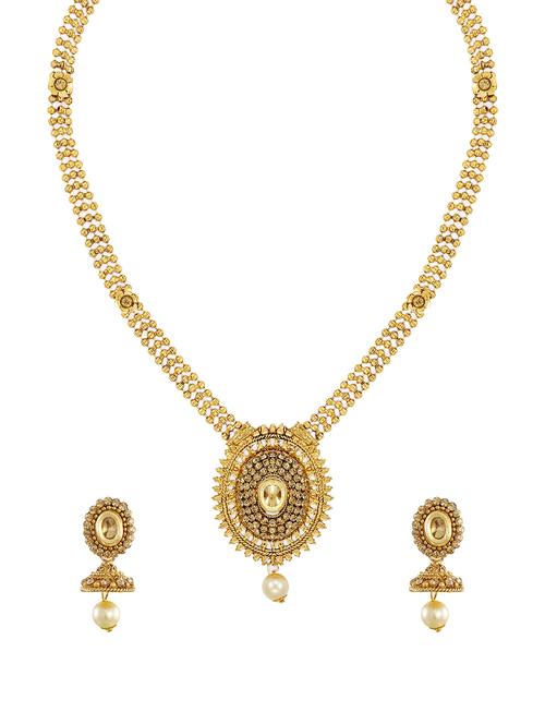 gold zinc necklaces and earring - 14506206 - Very Small Image - 1