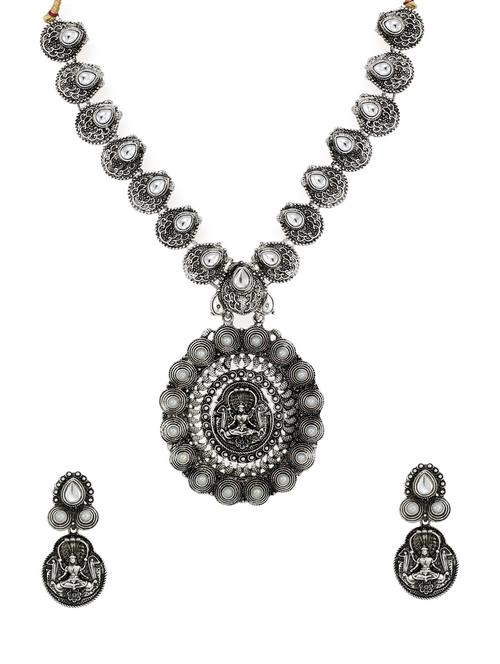 silver zinc necklaces and earring - 14506210 - Very Small Image - 1
