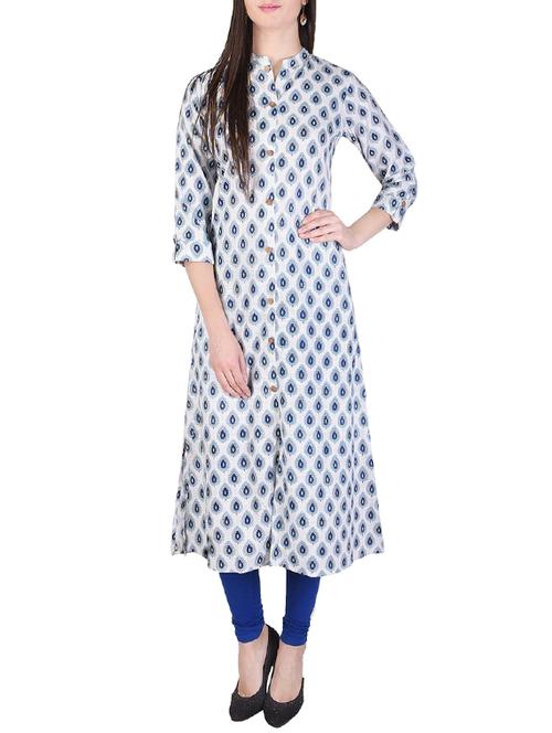 blue cotton straight kurta - 14506234 - Very Small Image - 1