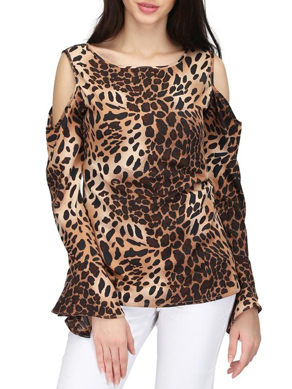 Brown cold shoulder top - 14506323 - Zoom Image - 1