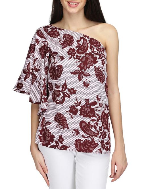 Bell sleeved single shoulder top - 14506344 - Standard Image - 1