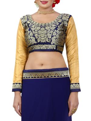 blue georgette bordered saree with blouse - 14506424 - Standard Image - 3
