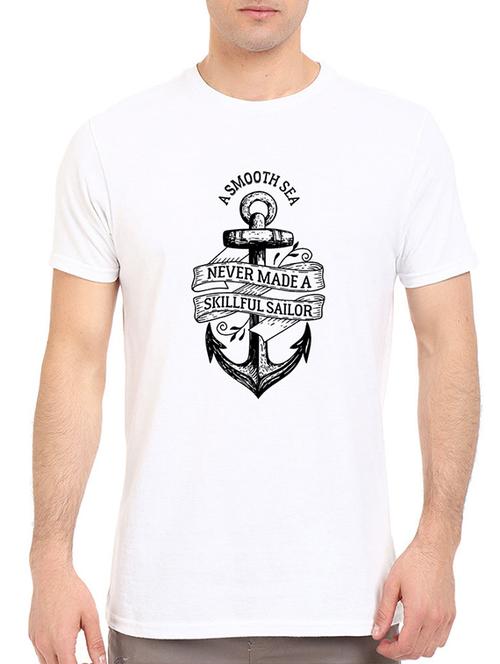 white cotton chest print tshirt - 14506440 - Standard Image - 1