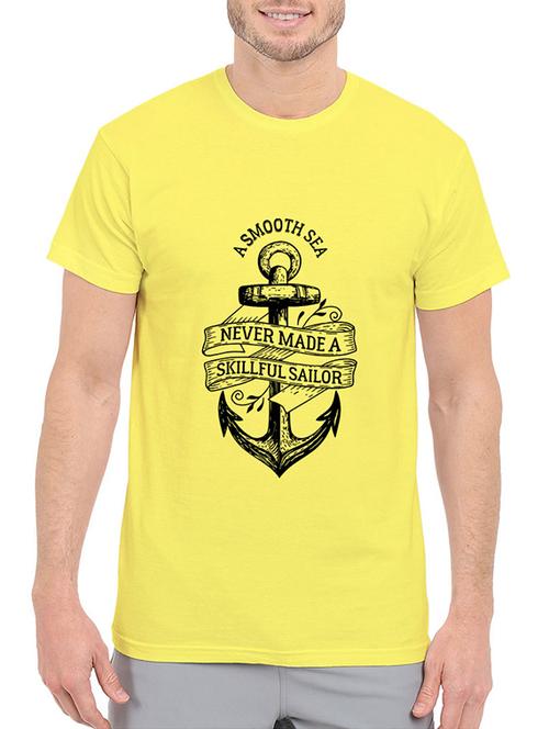 yellow cotton chest print tshirt - 14506441 - Standard Image - 1