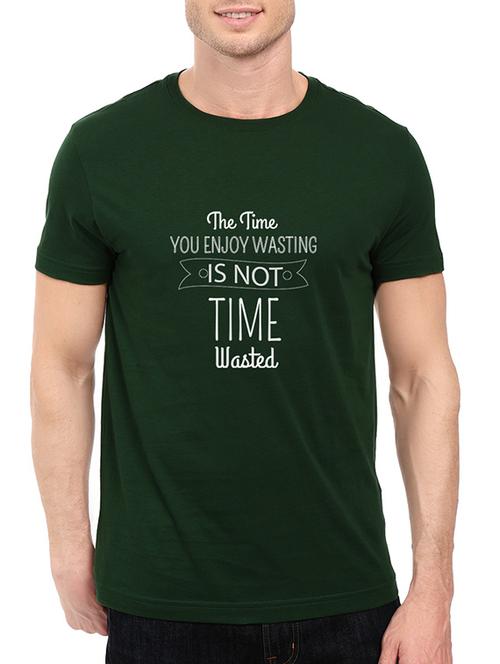green cotton chest print tshirt - 14506444 - Standard Image - 1