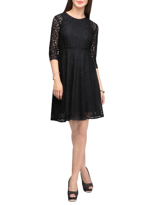black net aline dress - 14506463 - Standard Image - 1