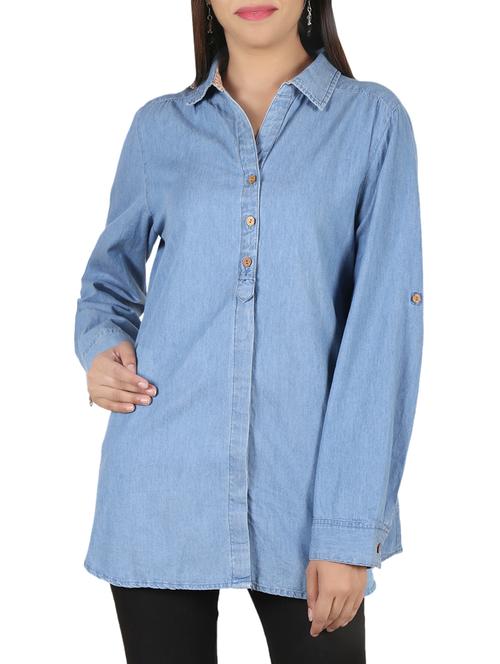 light blue denim shirt - 14506493 - Standard Image - 1