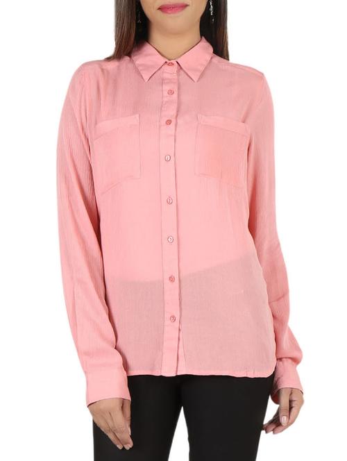pink cotton casual shirt - 14506494 - Standard Image - 1