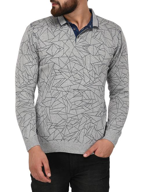 grey cotton pullover - 14506504 - Very Small Image - 1