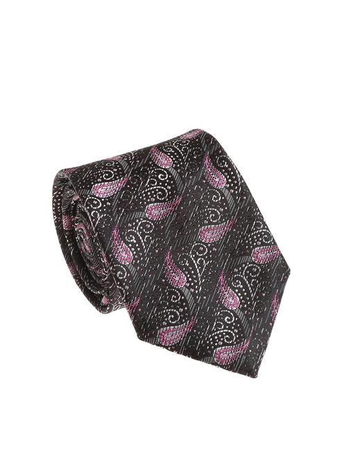 black micro silk fabric tie with cuff link and pocket square - 14506764 - Standard Image - 1