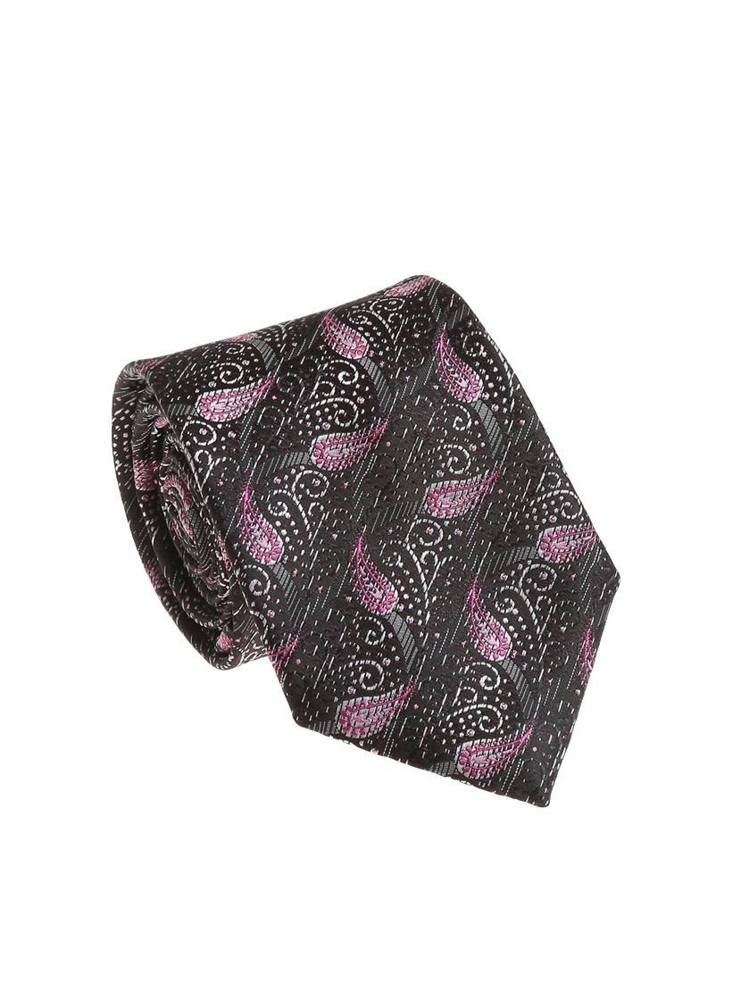 black micro silk fabric tie with cuff link and pocket square - 14506764 - Zoom Image - 1