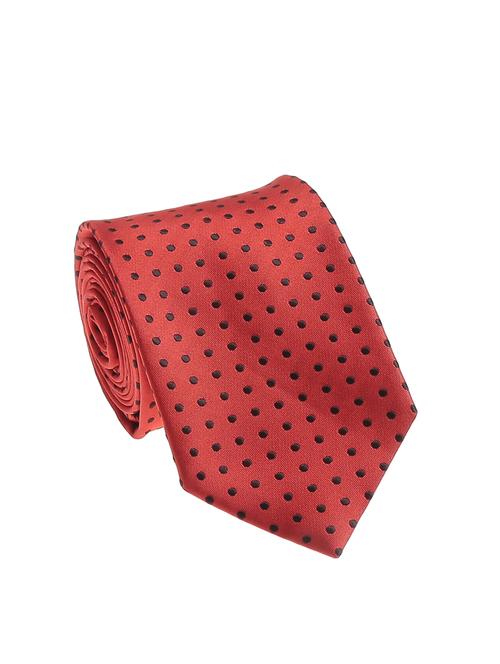 red micro silk fabric tie with cuff link and pocket square - 14506806 - Standard Image - 1