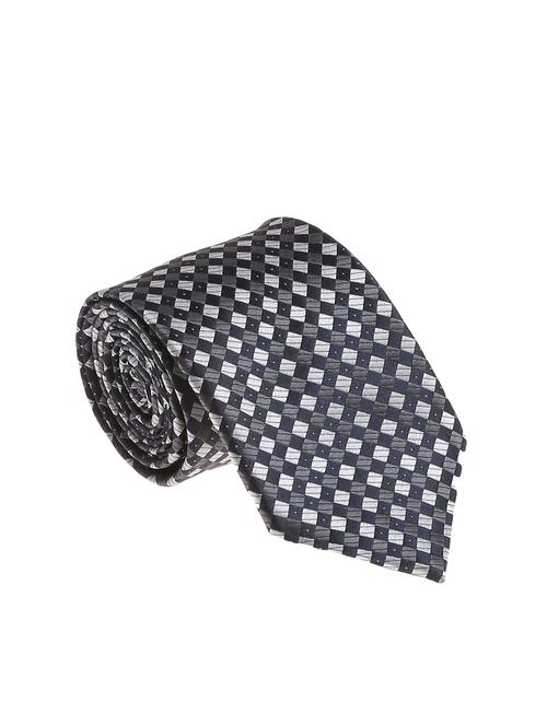 black micro silk fabric tie with cuff link and pocket square - 14506813 - Standard Image - 1