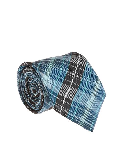 blue micro silk fabric tie with cuff link and pocket square - 14506851 - Standard Image - 1