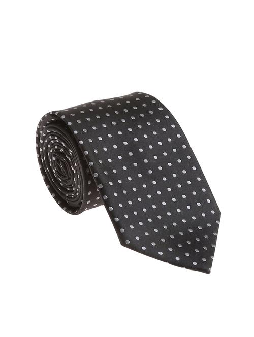 black micro silk fabric tie with cuff link and pocket square - 14506852 - Standard Image - 1