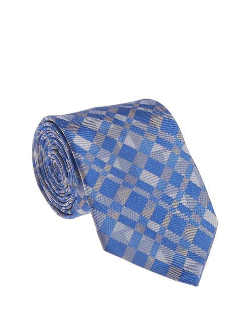 blue micro silk fabric tie with cuff link and pocket square - 14506887 - Standard Image - 1