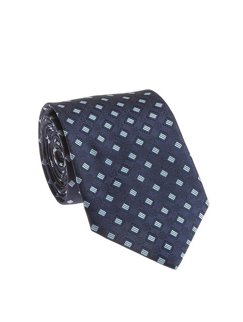 navy blue micro silk fabric tie with cuff link and pocket square - 14506889 - Standard Image - 1