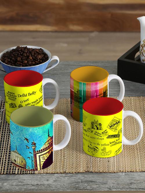 Indie Tadka 4 pcs Porcelain Gift Mug Set 250ml - 14506929 - Very Small Image - 1