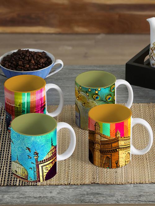 Indie Tadka 4 pcs Porcelain Gift Mug Set 250ml - 14506930 - Very Small Image - 1