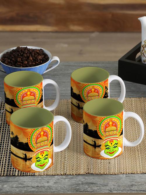 Indie Tadka 4 pcs Porcelain Gift Mug Set 250ml - 14506941 - Very Small Image - 1