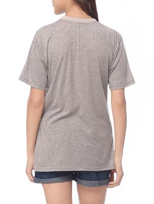 grey cotton casual tee - 14507840 - Standard Image - 3
