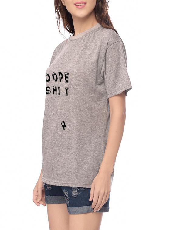 grey cotton casual tee - 14507840 - Zoom Image - 2