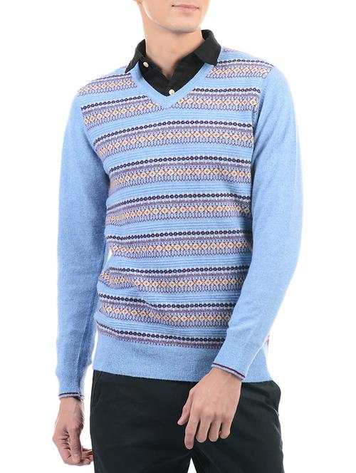 blue wool pullover - 14509596 - Very Small Image - 1