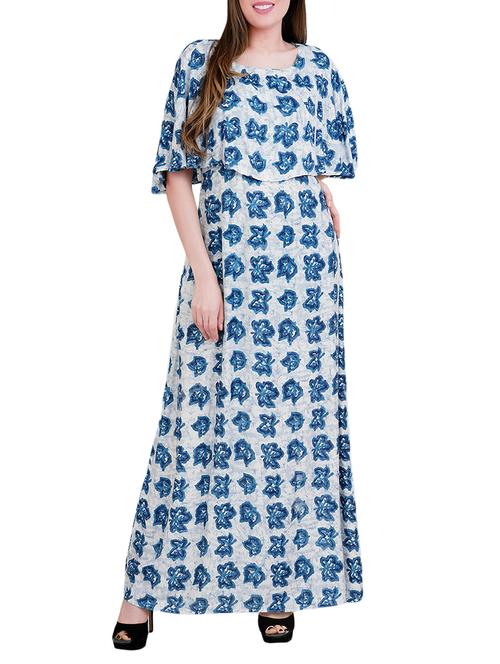 blue rayon maxi dress - 14509719 - Very Small Image - 1
