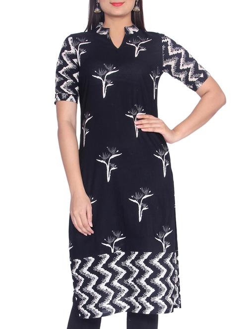 Chevron straight kurta - 14509743 - Standard Image - 1