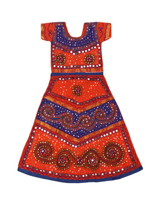 orange cotton lehnga choli - 14509787 - Very Small Image - 1