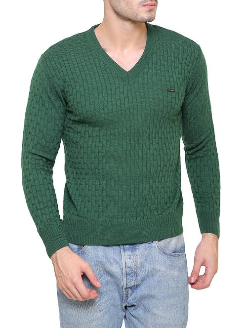 green wool pullover - 14510035 - Very Small Image - 1