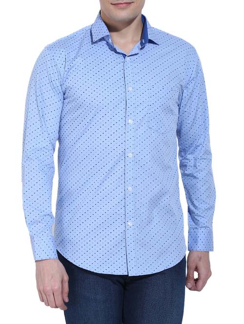 light blue cotton casual shirt - 14510065 - Very Small Image - 1