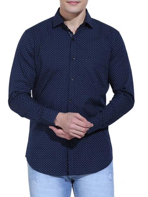 blue cotton casual shirt - 14510066 - Very Small Image - 1