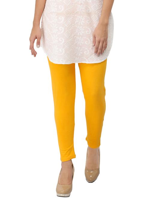 yellow cotton lycra leggings - 14510312 - Standard Image - 1