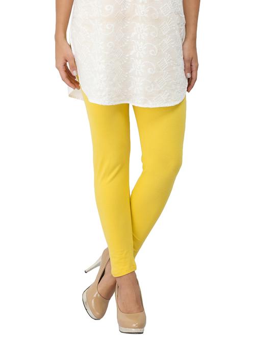 yellow cotton lycra leggings - 14510319 - Standard Image - 1