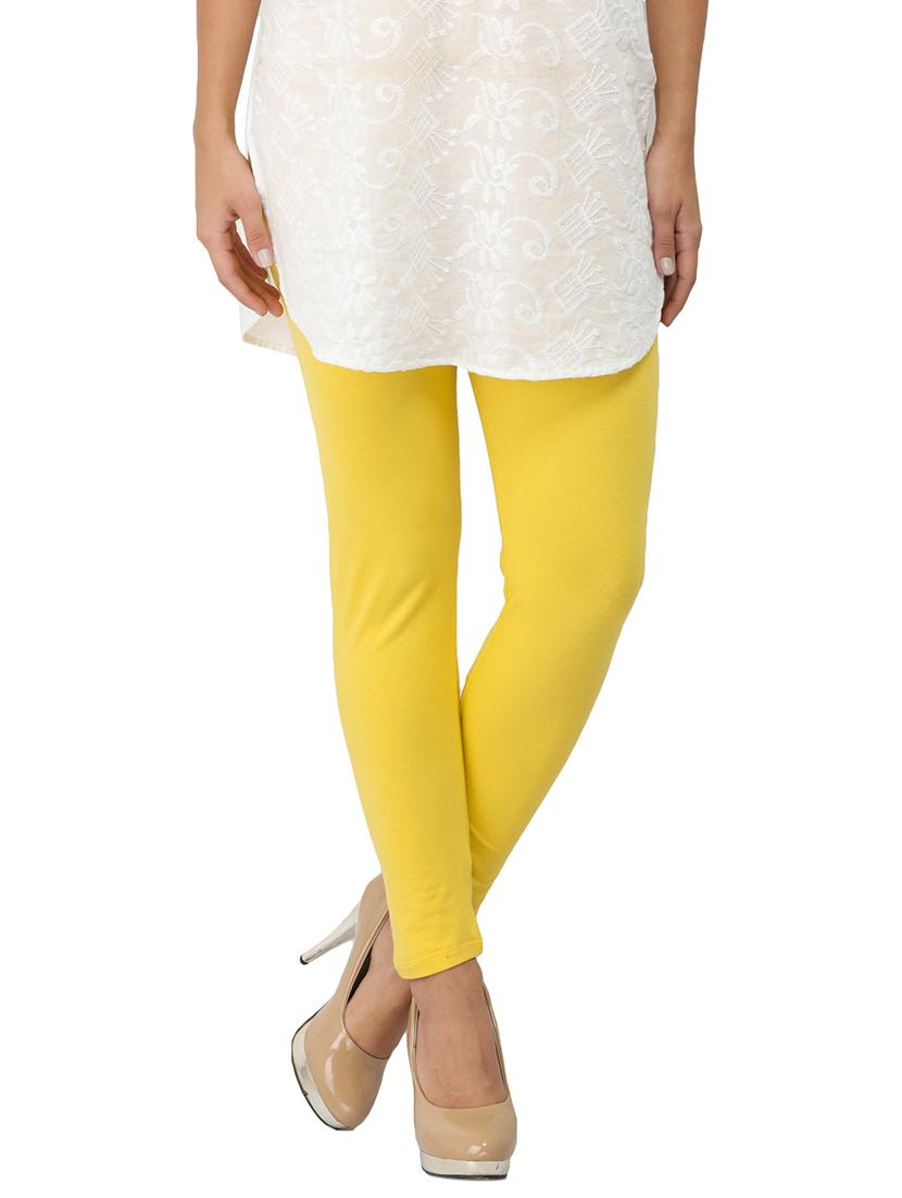 yellow cotton lycra leggings - 14510319 - Zoom Image - 1