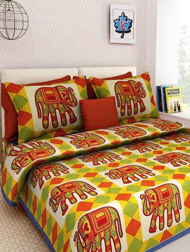 Cotton Jaipuri Printed Double Bed Sheets With 2 Pillow Covers - 14510346 - Very Small Image - 1