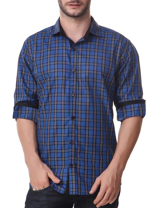 blue cotton casual shirt - 14510369 - Standard Image - 1