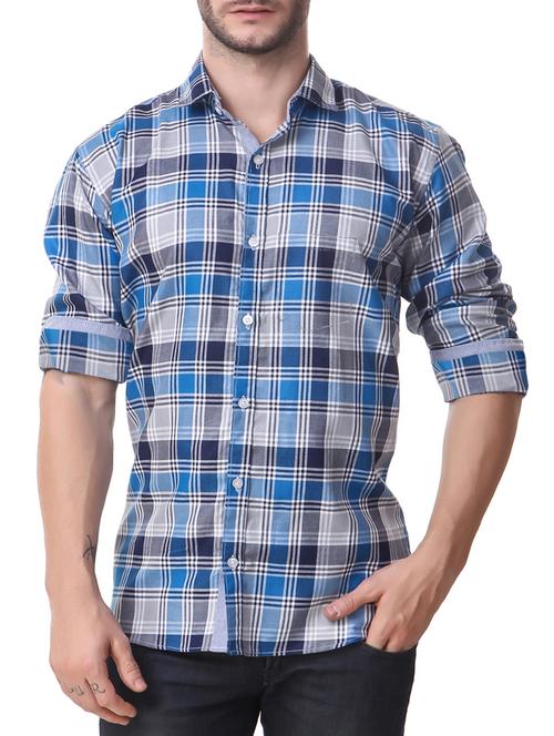 blue cotton casual shirt - 14510372 - Standard Image - 1