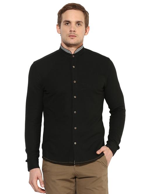 black cotton casual shirt - 14510725 - Very Small Image - 1