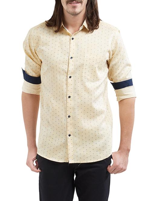 yellow cotton casual shirt - 14510748 - Very Small Image - 1