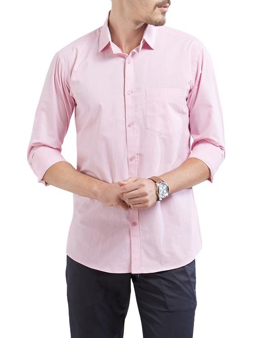 pink cotton casual shirt - 14510749 - Very Small Image - 1