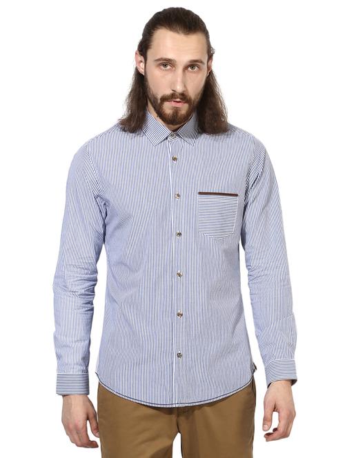 blue cotton casual shirt - 14510760 - Very Small Image - 1