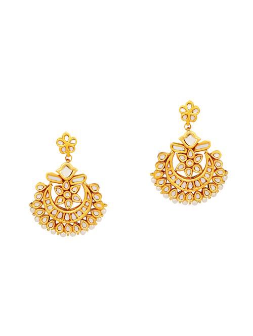 gold zinc chandballi earring - 14510878 - Standard Image - 1