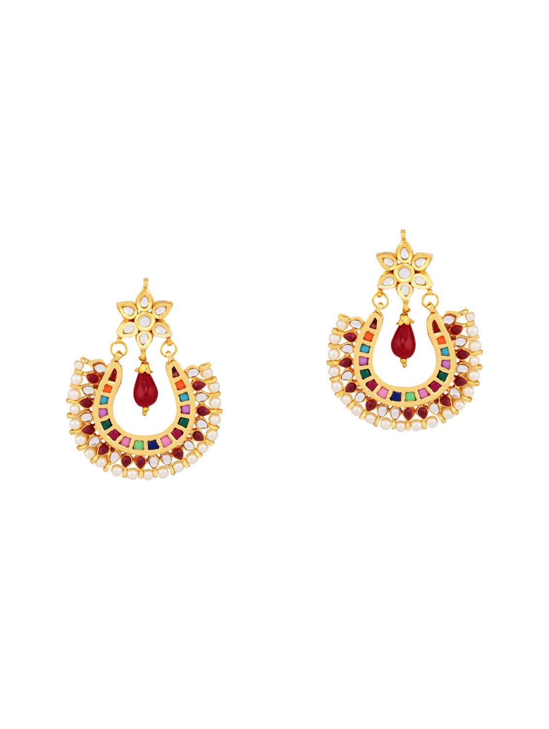 gold zinc chandballi earring - 14510886 - Zoom Image - 1