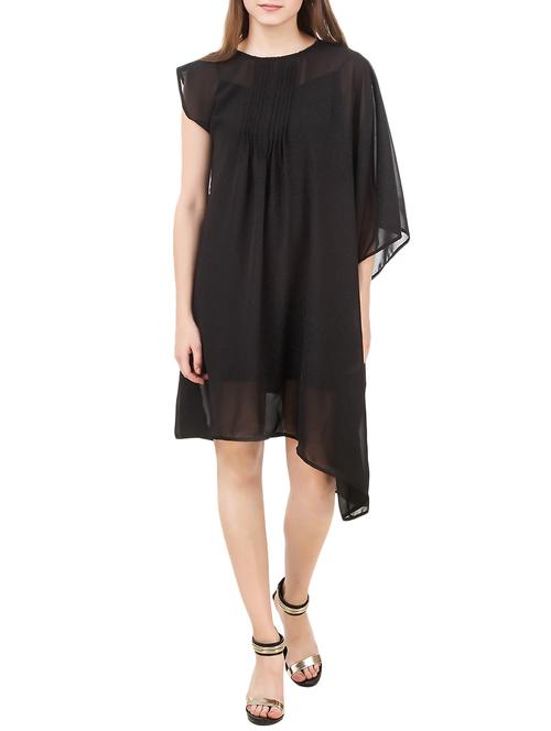 Koastub black georgette solid dress - 14510998 - Very Small Image - 1